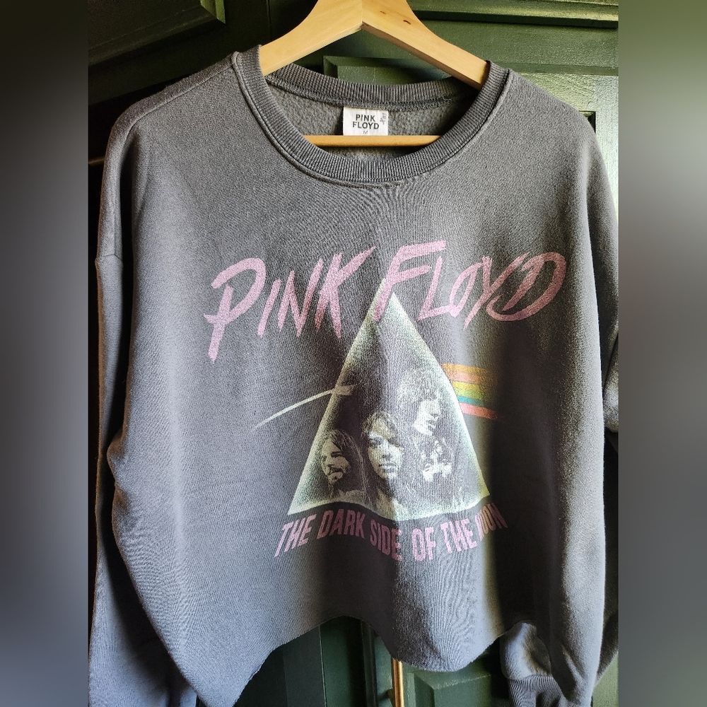 Pink Floyd grunge rock band cropped sweater
